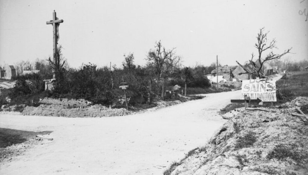195_Sains [near] lez Marquion showing Cavalry Crossroads near Canal du Nord.